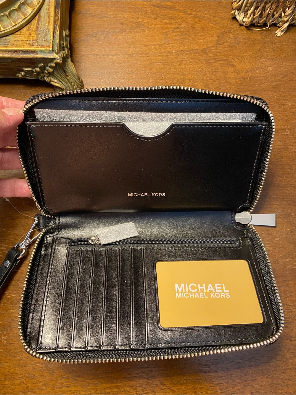Michael Kors Black Jet Set Zip Wallet with Silver Hardware - Picture 7 of 9